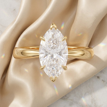 1.00CT Marquise Cut Lab Grown Diamond Engagement Ring