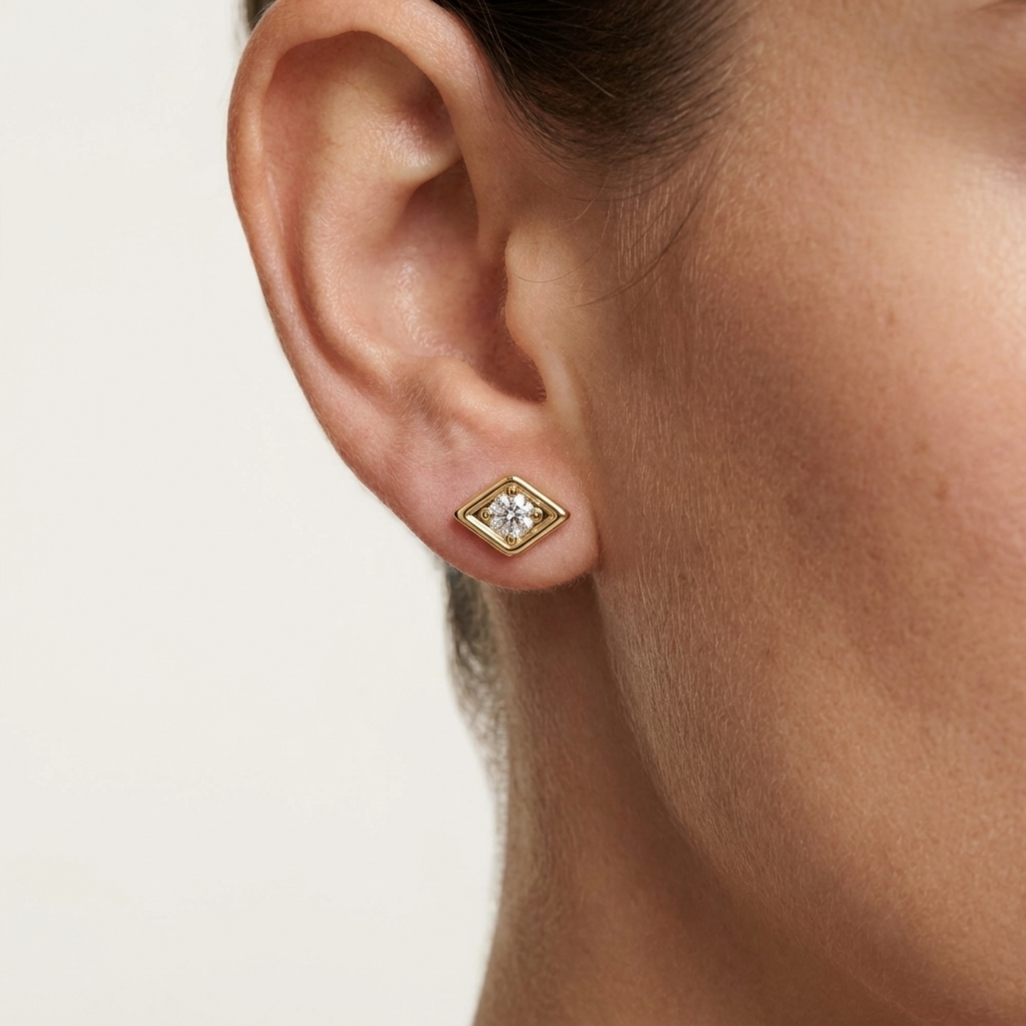 0.03 Ct Evil Eye Lab Grown Diamond Stud Earrings