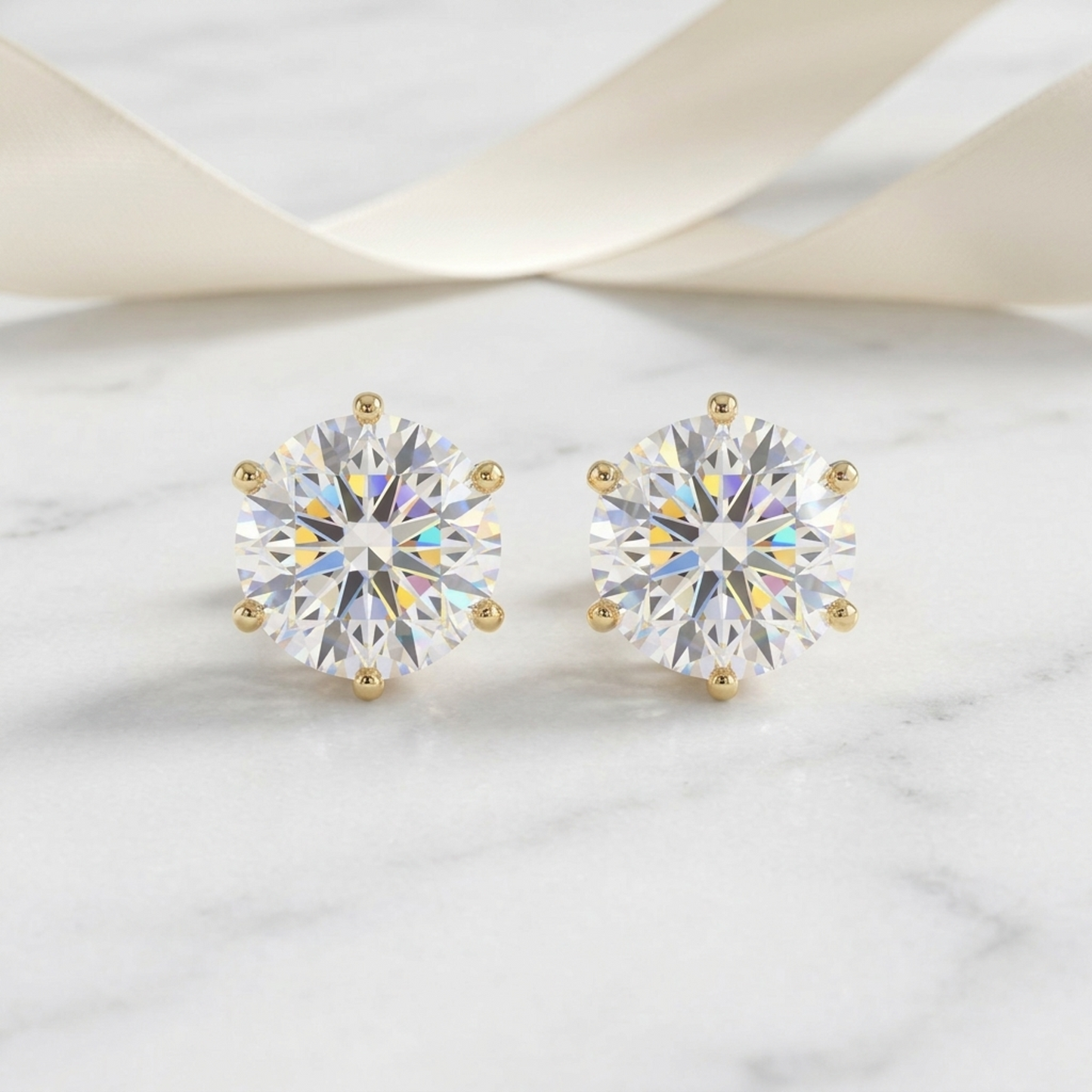 0.160ct Lab Grown Diamond Flat Back Stud Earrings