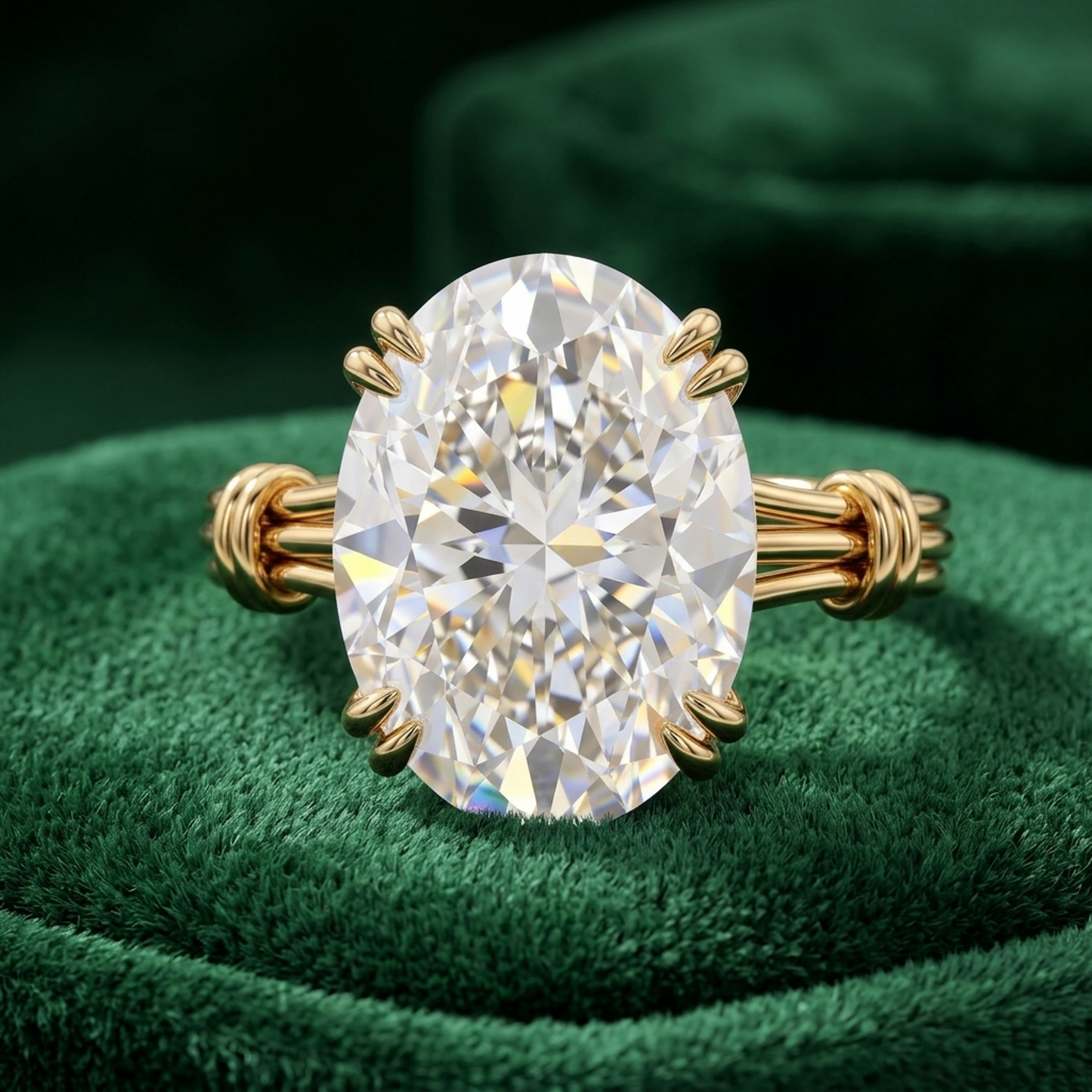 1.00CT Oval Cut Lab Grown Diamond Solitaire Classic Engagement Ring