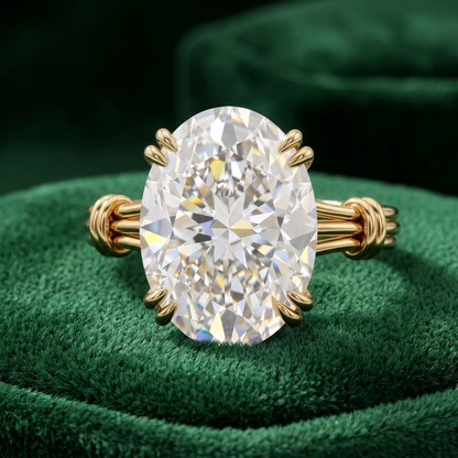 1.00CT Oval Cut Lab Grown Diamond Solitaire Classic Engagement Ring