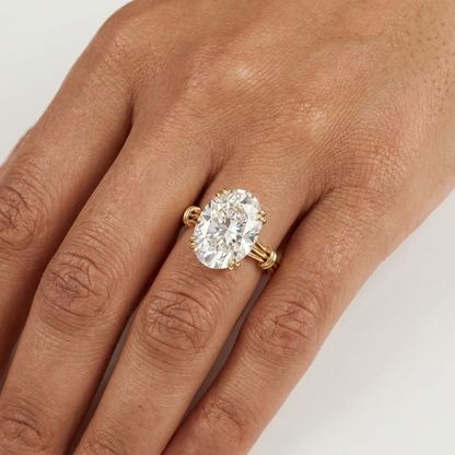 1.00CT Oval Cut Lab Grown Diamond Solitaire Classic Engagement Ring