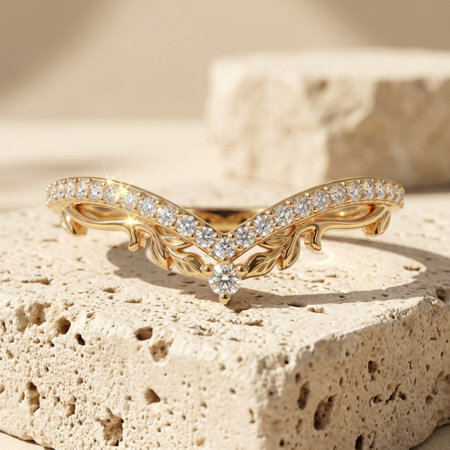 0.200 ct Lab Grown Diamond V Shape Wedding Band Ring