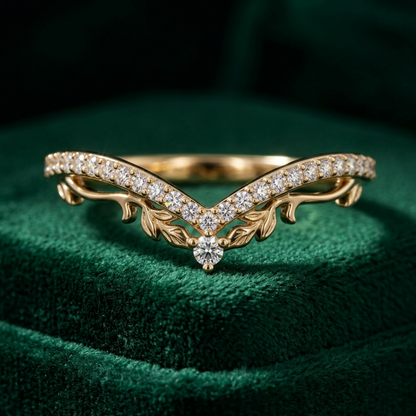 0.200 ct Lab Grown Diamond V Shape Wedding Band Ring