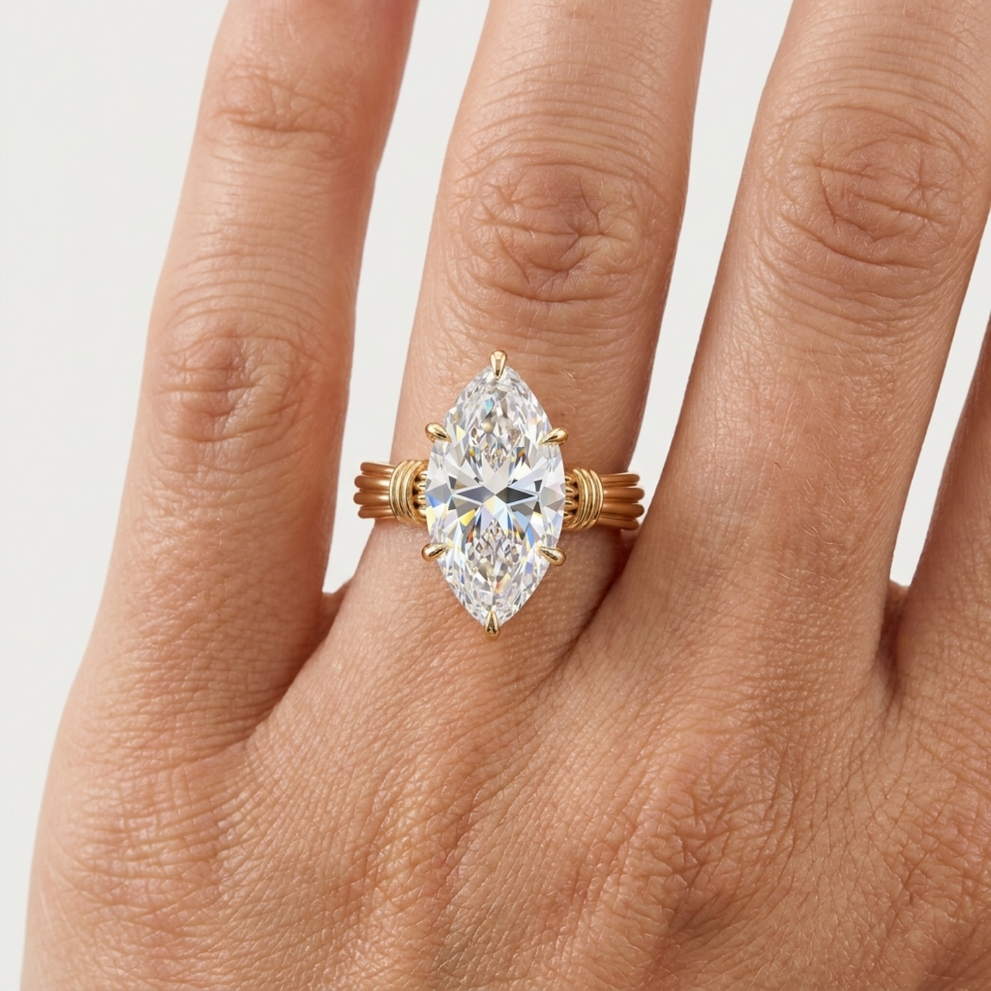 1.00ct Elegant Marquise Cut Lab Grown Diamond Engagement Ring
