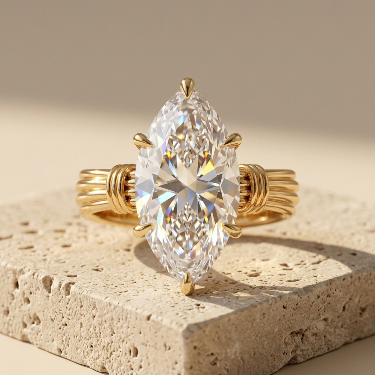 1.00ct Elegant Marquise Cut Lab Grown Diamond Engagement Ring