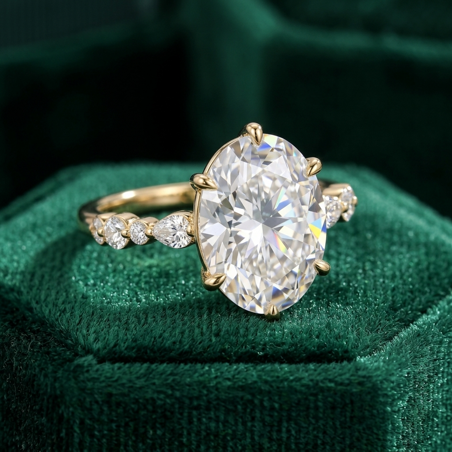 1.40ct Oval Cut Lab Grown Diamond Engagement Ring