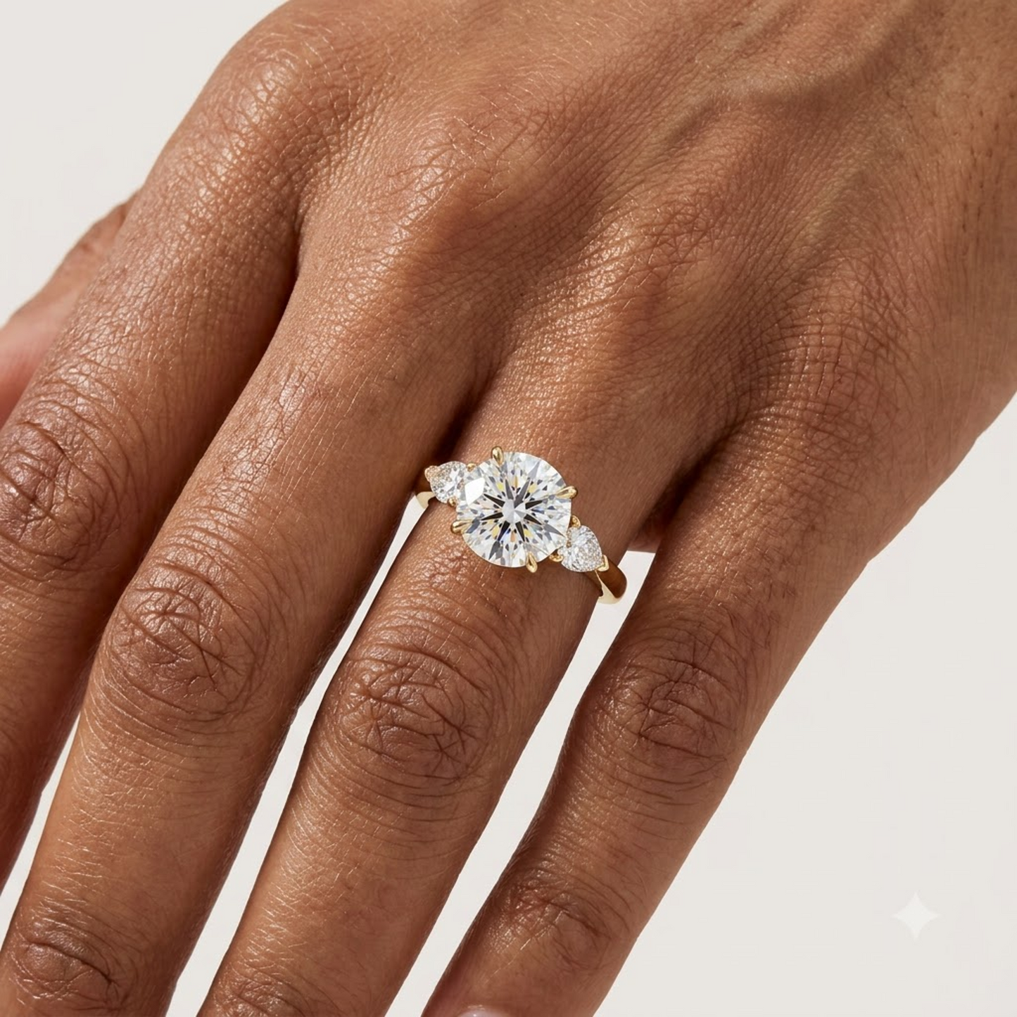 1.40ct Round Cut Lab Grown Diamond Three Stone Engagement Ring