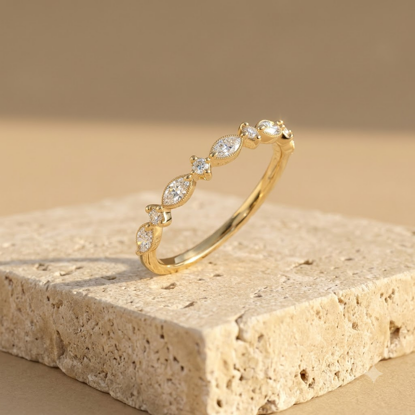 0.200 ct Marquise & Round Cut Lab Grown Diamond Eternity Band Ring