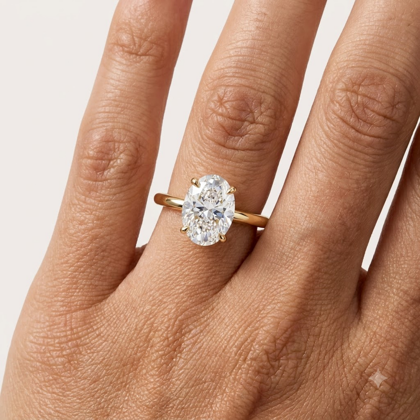 1.00ct Oval Cut Lab Grown Diamond Solitaire Minimalist Engagement Ring