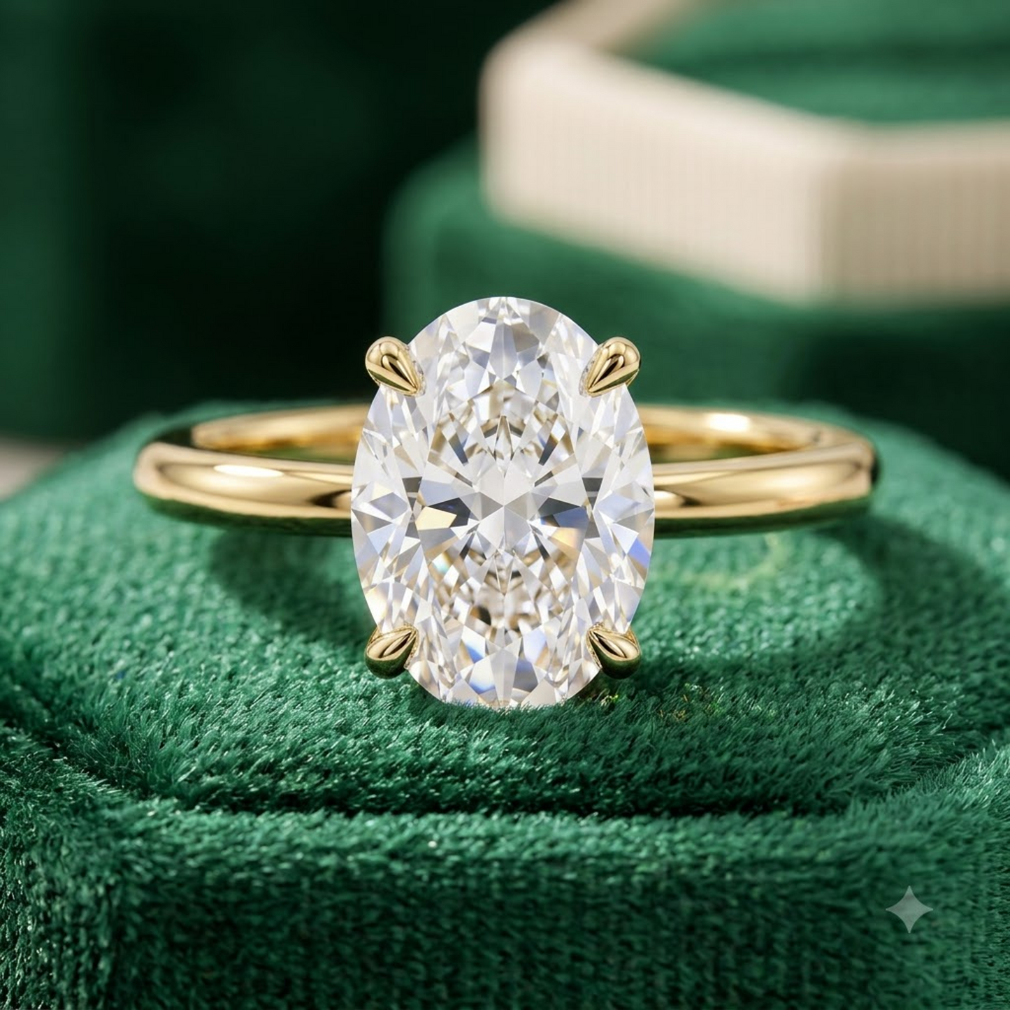 1.00ct Oval Cut Lab Grown Diamond Solitaire Minimalist Engagement Ring