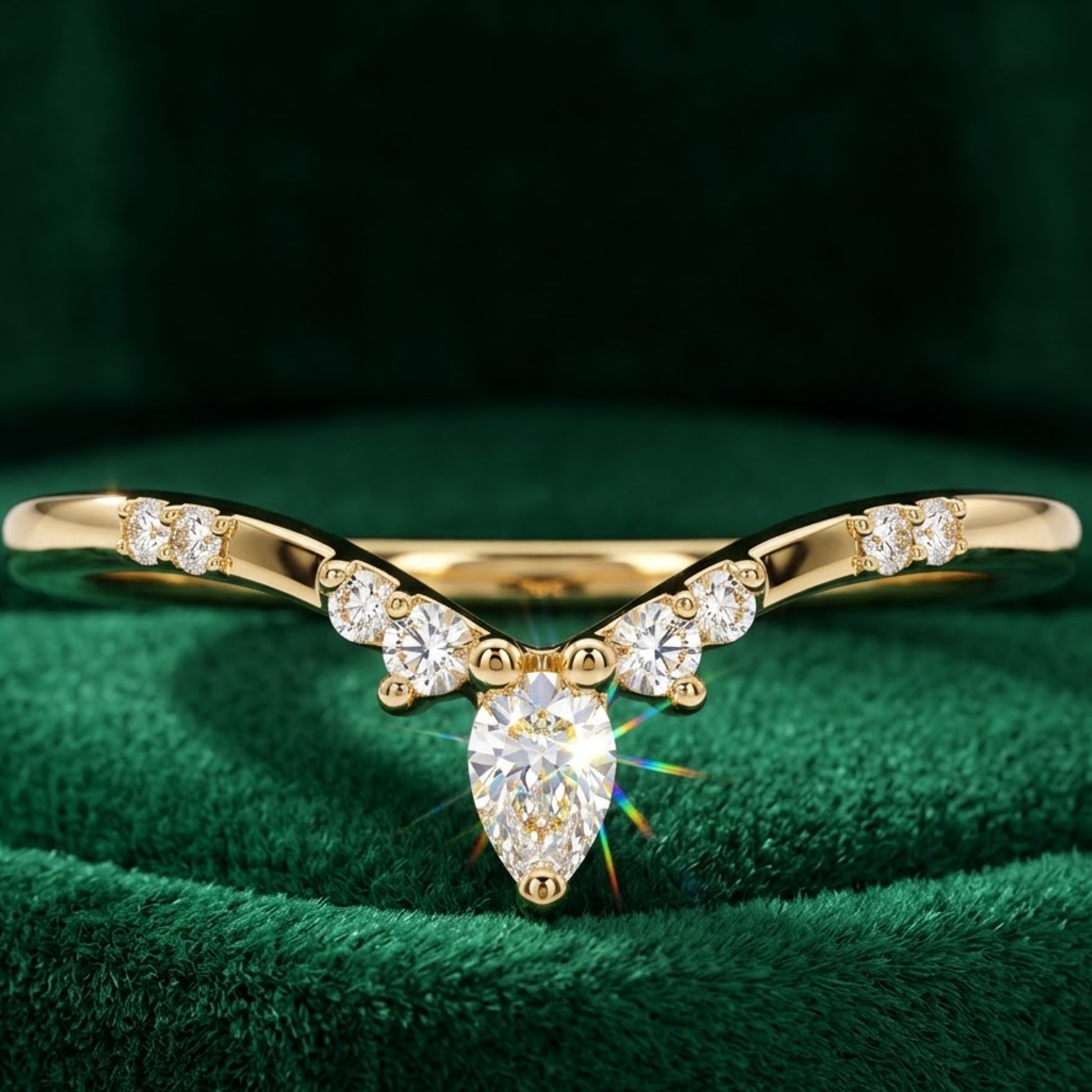 curved band engagement ring​

