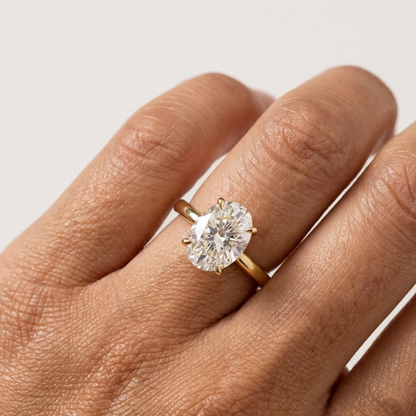 oval diamond solitaire ring