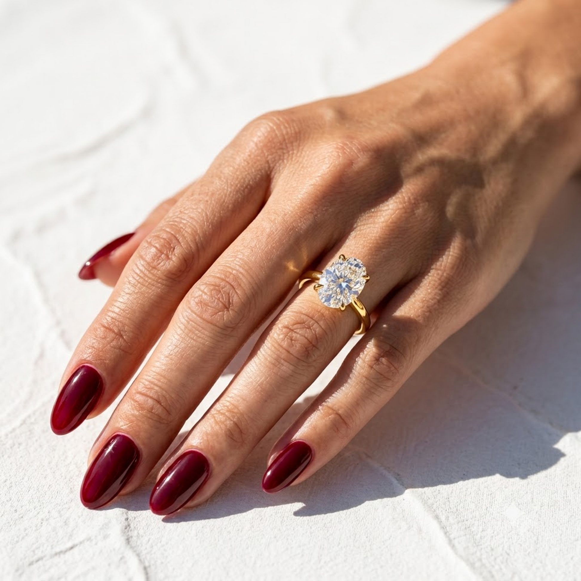 1 carat oval lab grown diamond solitaire ring