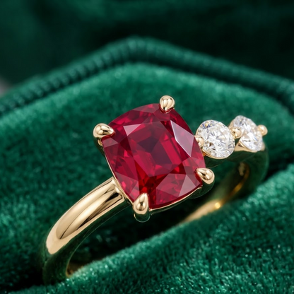 cushion cut ruby ring​

