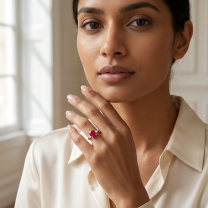 diamond cut ruby ring​

