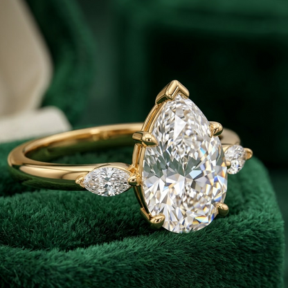 three stone diamond engagement ring