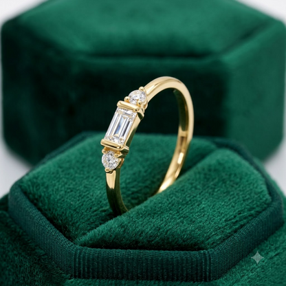 0.200 ct Baguette Cut Lab Grown Diamond Wedding Band