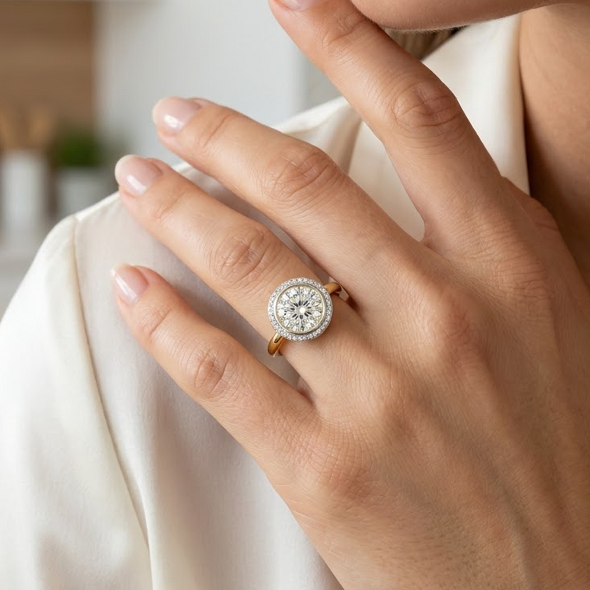 round halo engagement rings​

