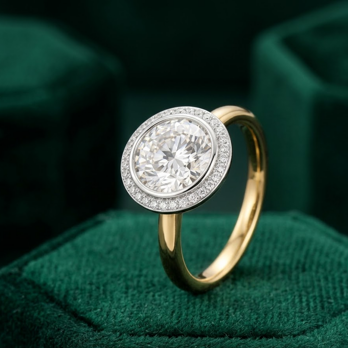 round engagement rings with halo​

