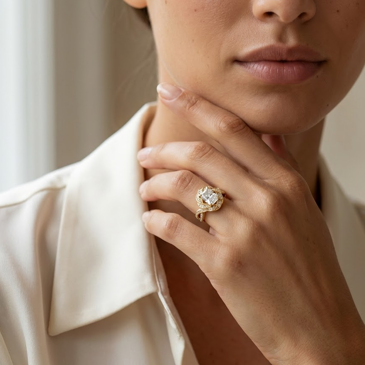 radiant cut diamond ring with halo​


