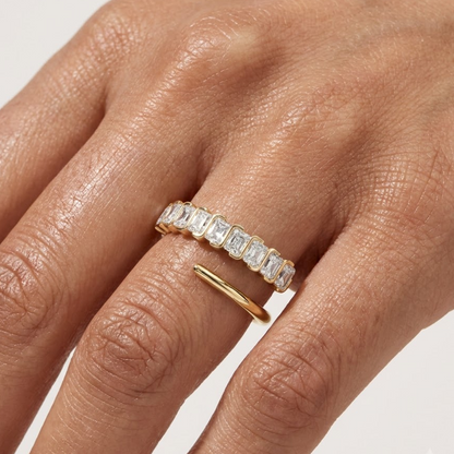 radiant cut ring gold band​

