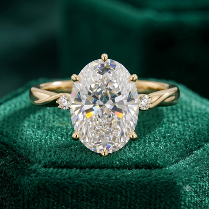 1.00ct Oval Cut Lab Grown Diamond Solitaire Elegant Engagement Ring