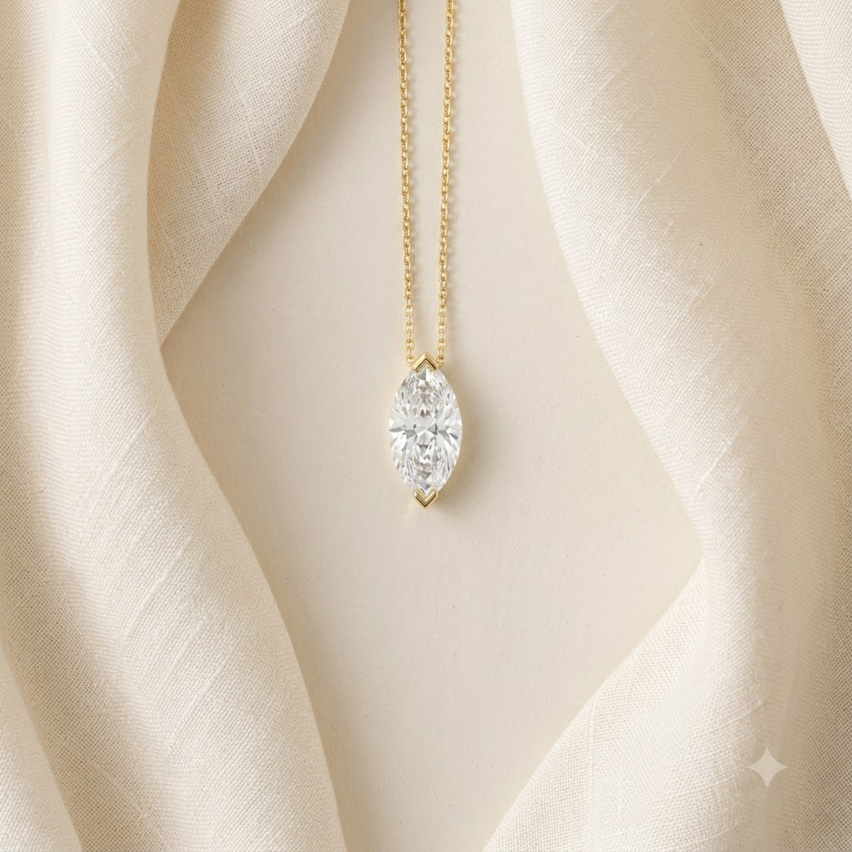 1.00ct Marquise Cut Lab Grown Diamond Pendant Necklace