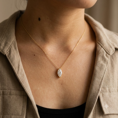 1.00ct Marquise Cut Lab Grown Diamond Pendant Necklace