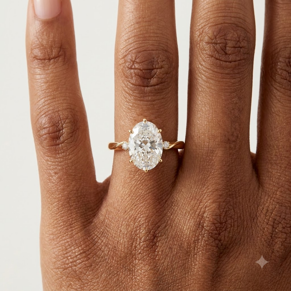 1.00ct Oval Cut Lab Grown Diamond Solitaire Elegant Engagement Ring