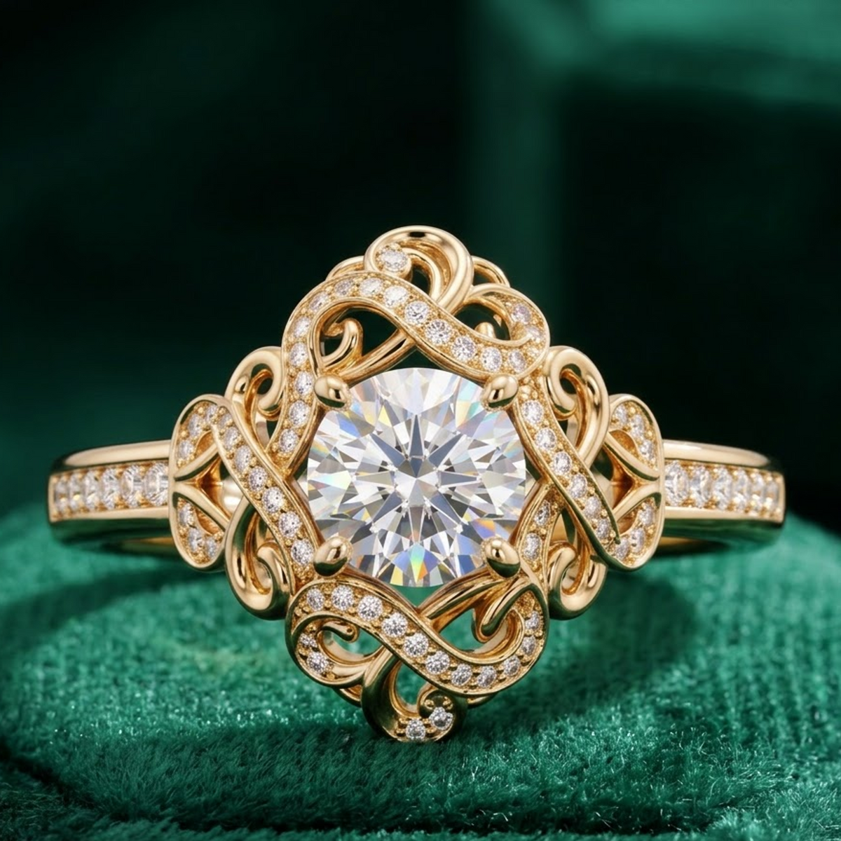vintage inspired lab grown diamond engagement ring
