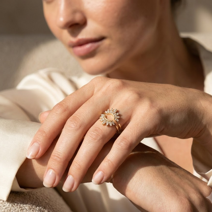 nature inspired lab grown diamond ring
