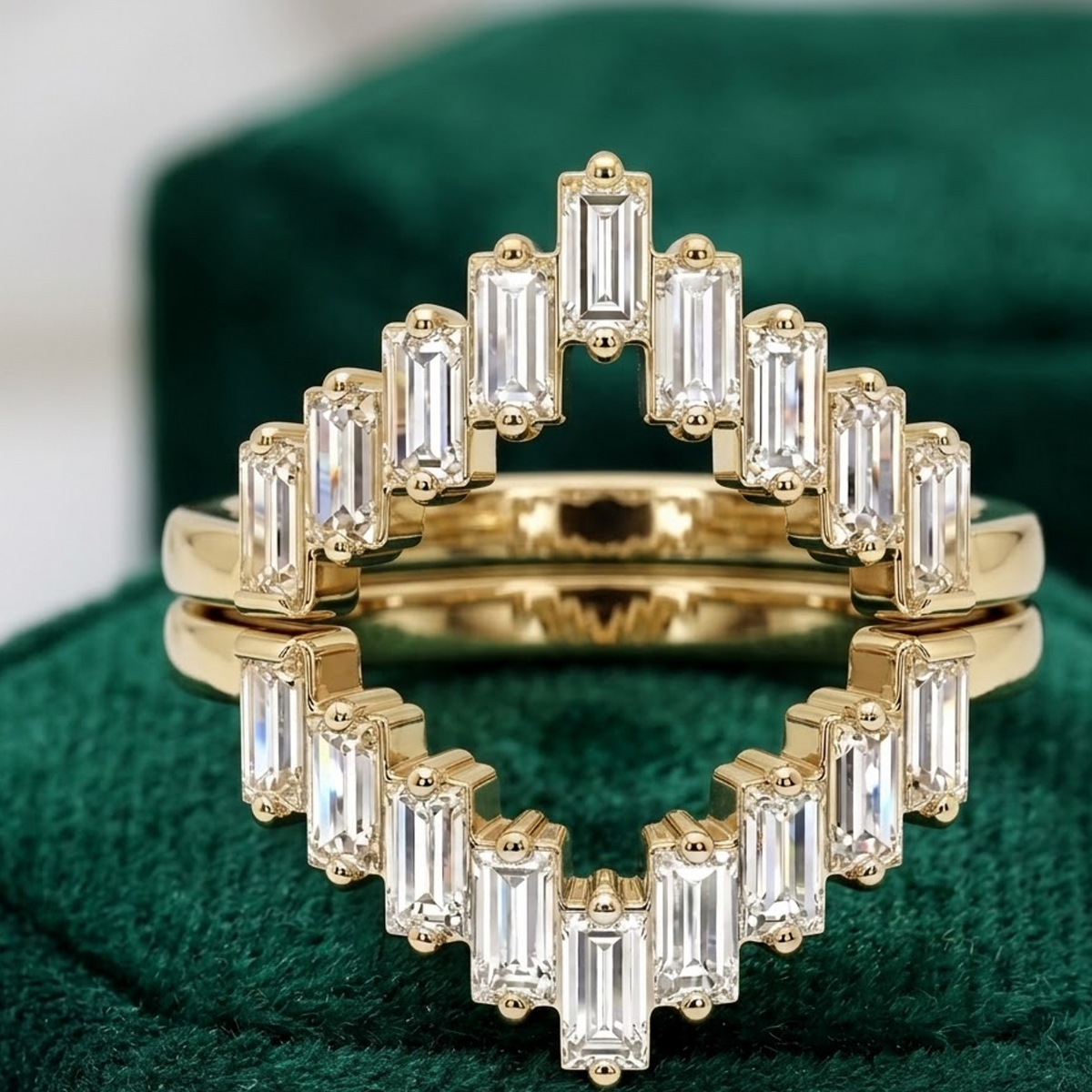 geometric lab grown diamond ring