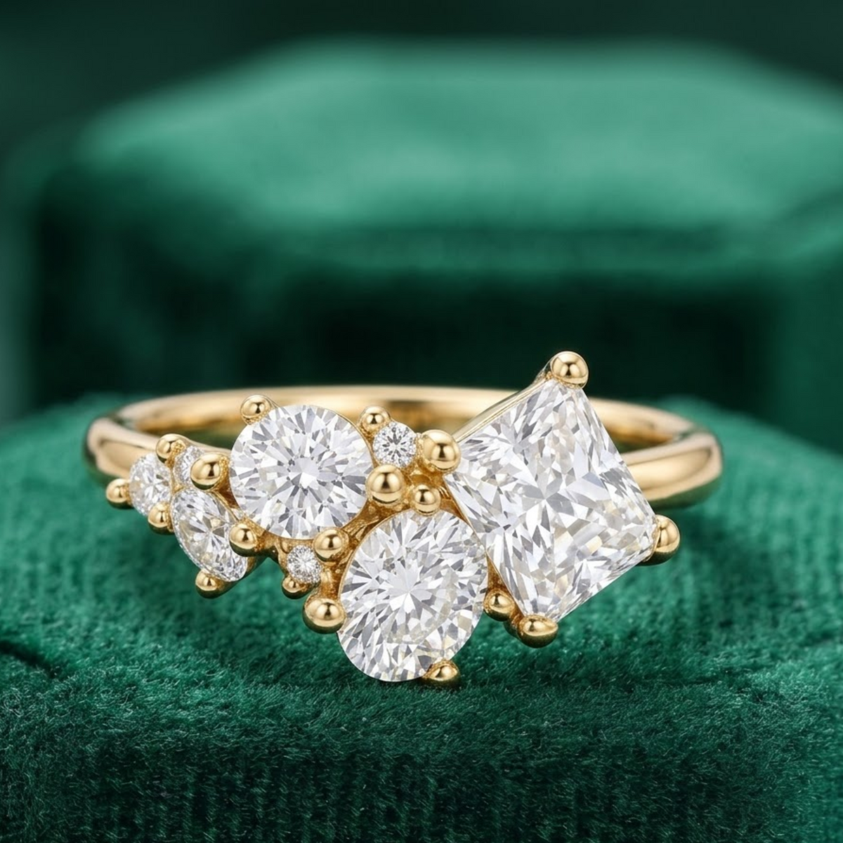 modern radiant cut engagement ring