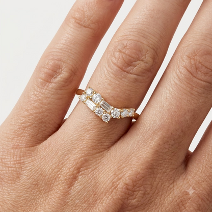 0.300 ct Baguette & Round Cut Lab Grown Diamond Wedding Band