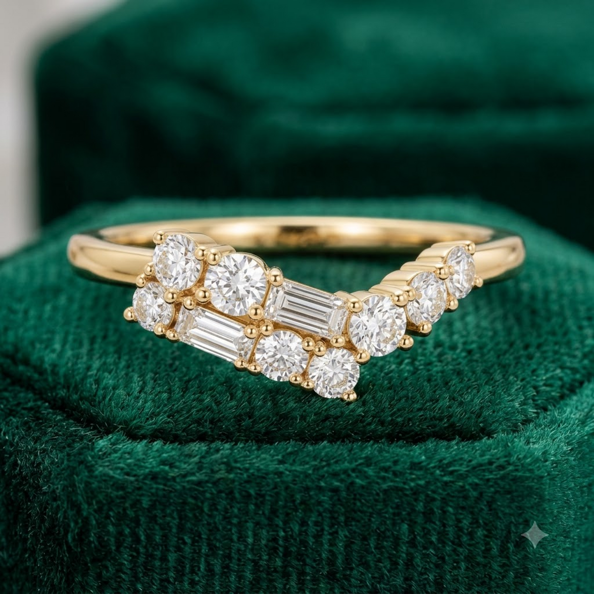 0.300 ct Baguette & Round Cut Lab Grown Diamond Wedding Band