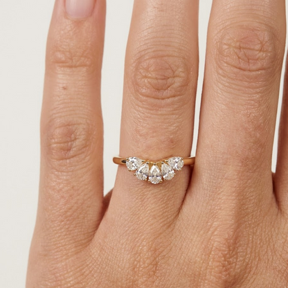 pear cut lab grown diamond wedding band