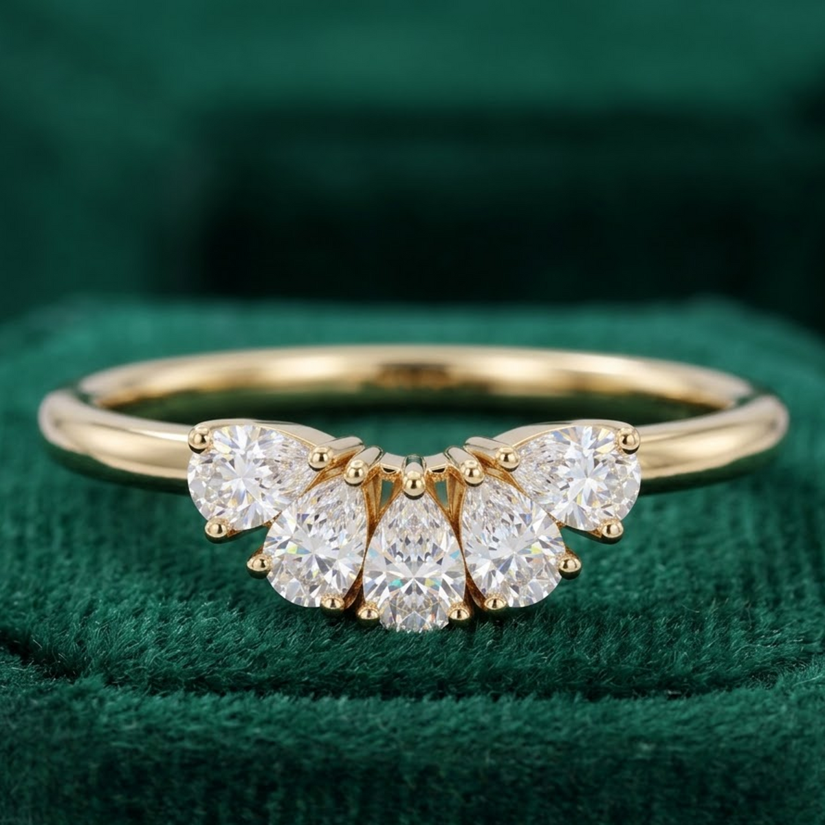 pear cut lab grown diamond band
