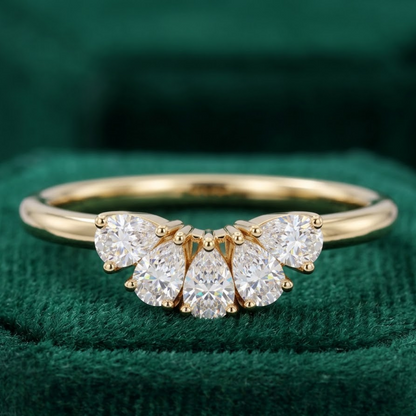 pear cut lab grown diamond band