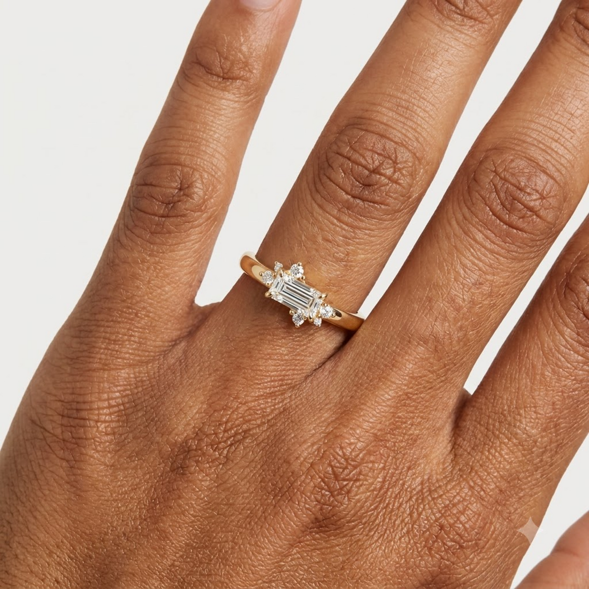 0.300 ct Baguette & Round Cut Lab Grown Diamond Unique Wedding Band