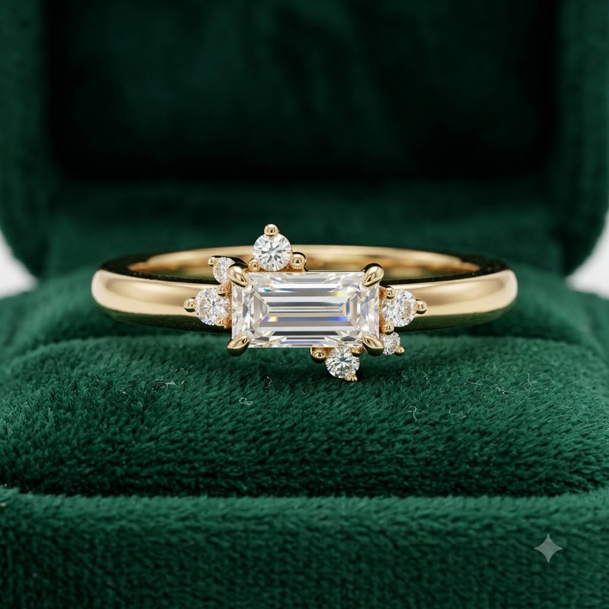 0.300 ct Baguette & Round Cut Lab Grown Diamond Unique Wedding Band
