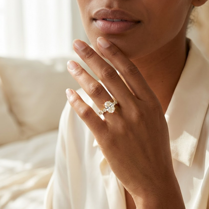 1 carat oval lab grown diamond engagement ring
