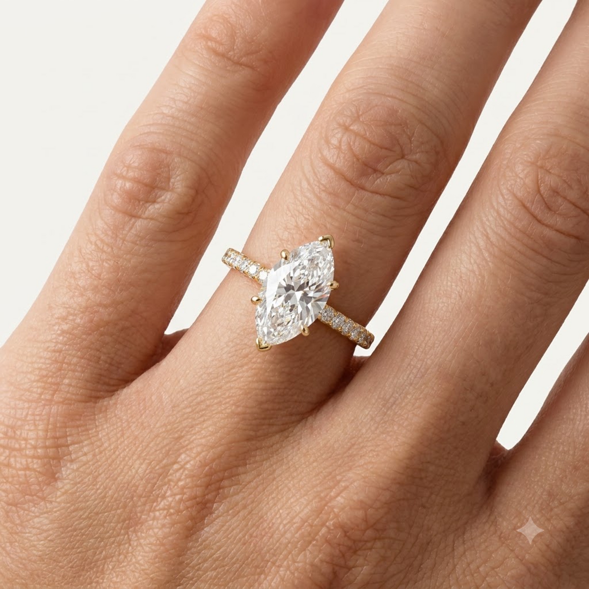 1.00ct Marquise Cut Lab Grown Diamond Unique Engagement Ring