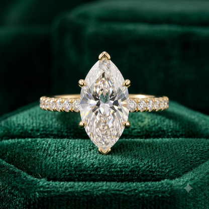 1.00ct Marquise Cut Lab Grown Diamond Unique Engagement Ring
