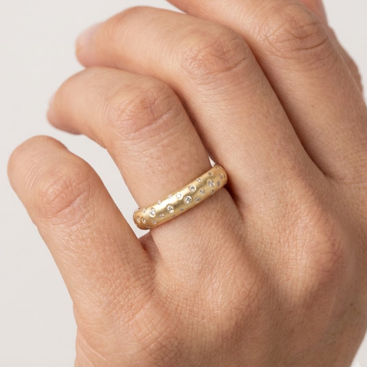 flush set diamond wedding band