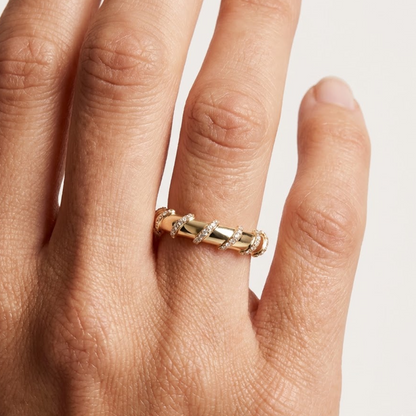 modern lab grown diamond wedding band