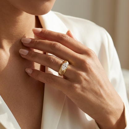 marquise gold engagement ring​

