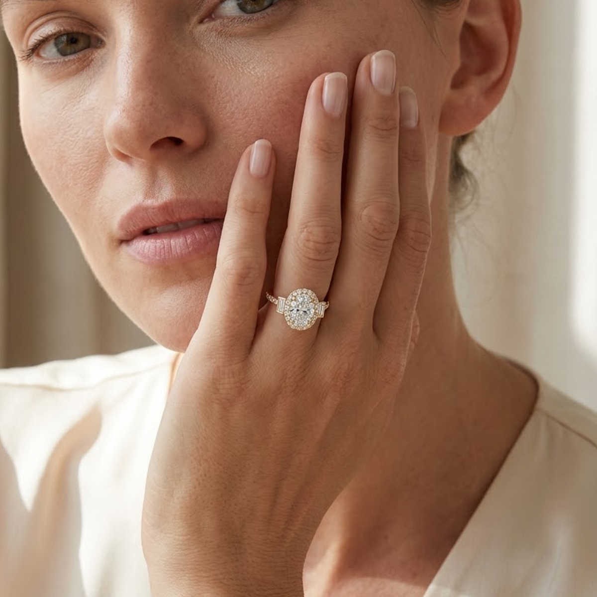 oval diamond engagement rings halo​

