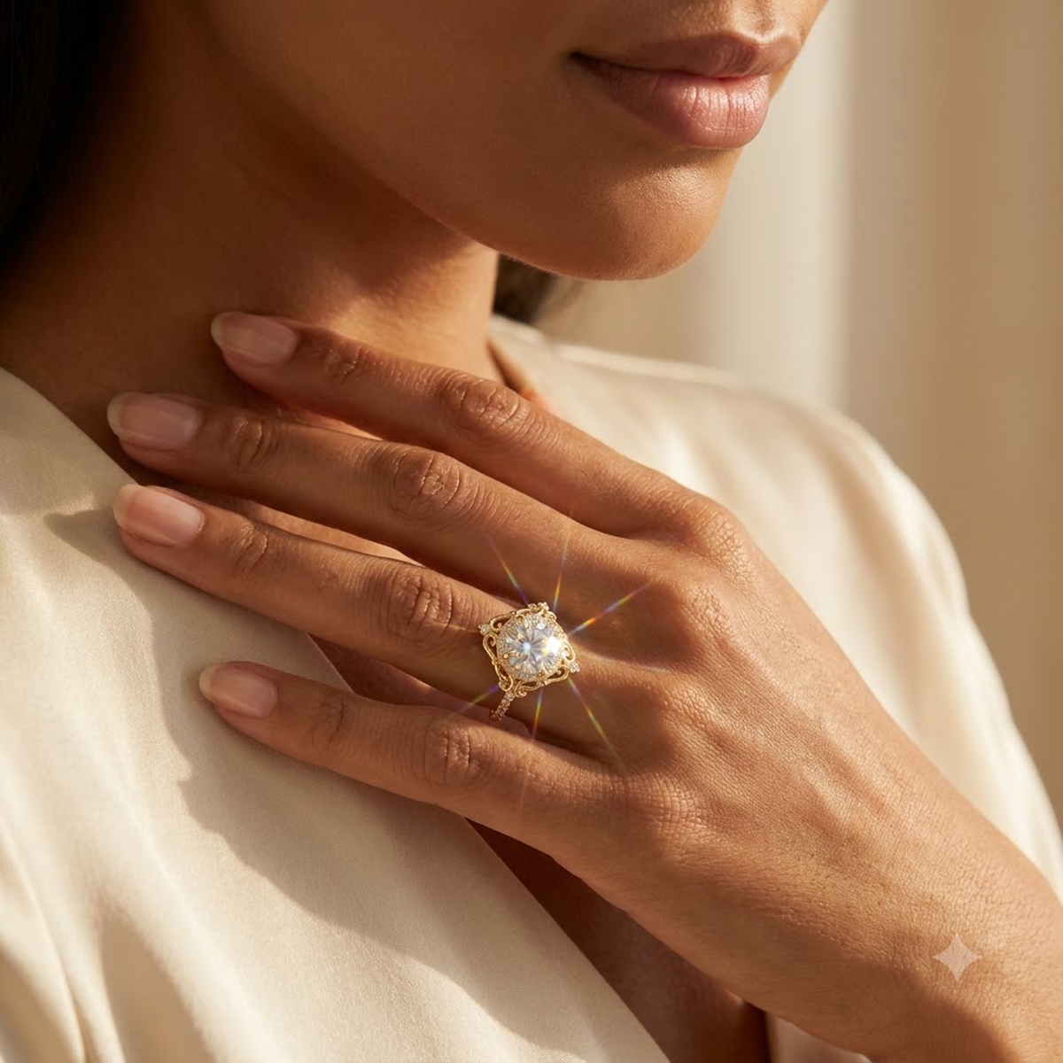 1.600ct  Round Cut Lab Grown Diamond Halo Engagement Ring