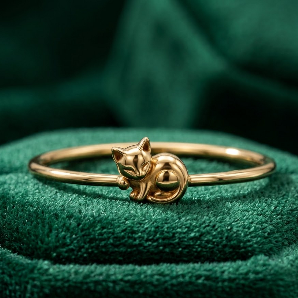 cat lover gold ring